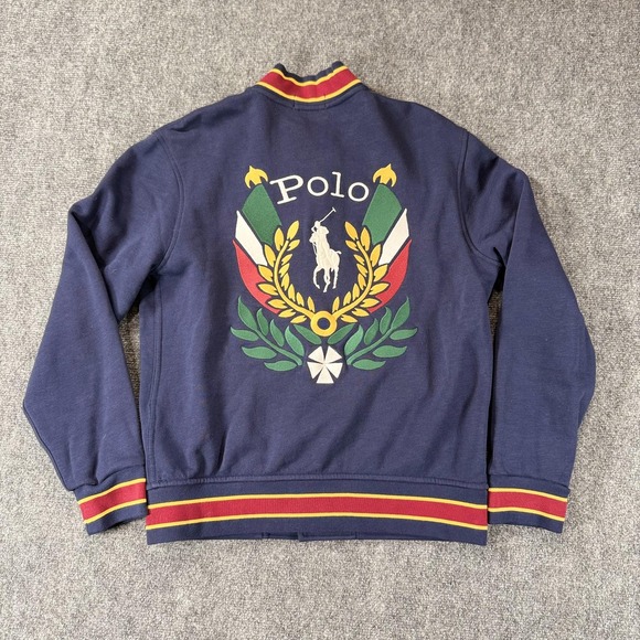 Polo Ralph Lauren Jacket Mens Small Crest Bomber Varsity Collegiate Bomber Logo - Picture 1 of 16